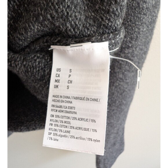 American Eagle Size Small Knit Sweater AE Collared Mens Pocket Gray Classic Fit - Picture 4 of 5